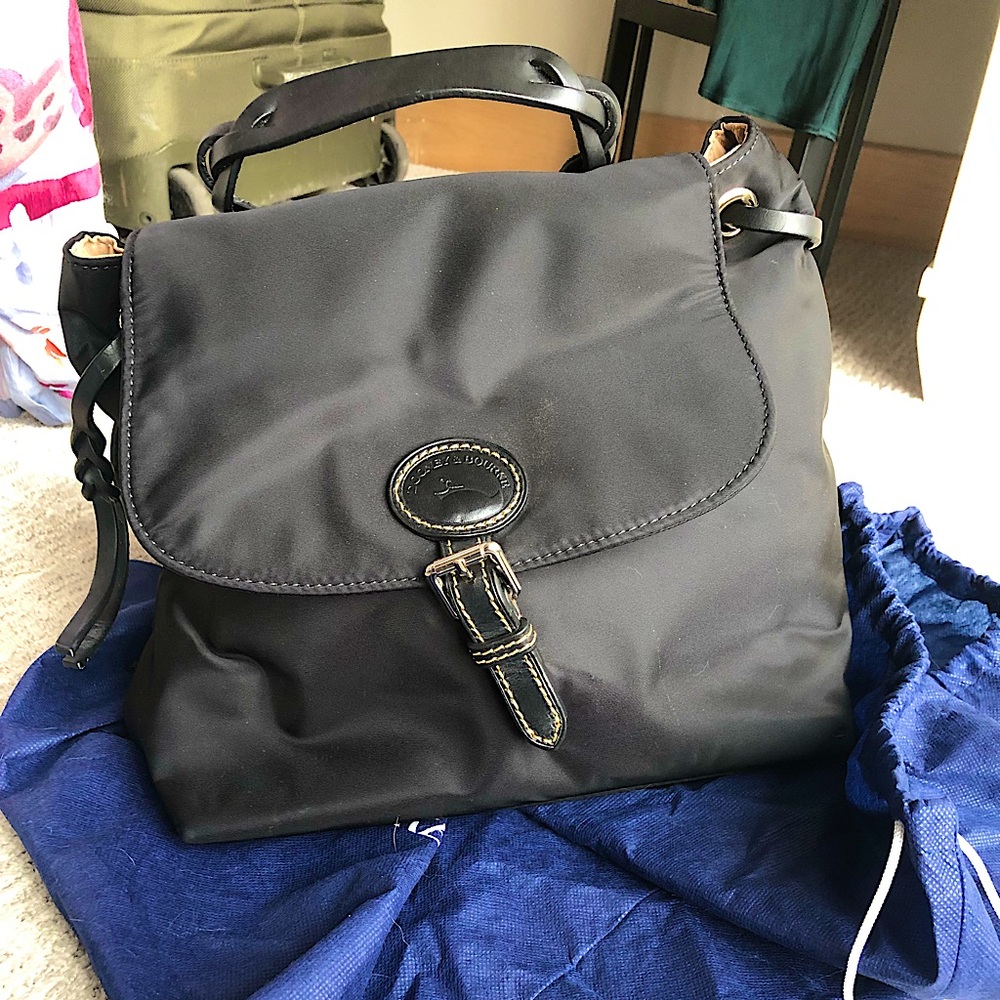 DOONEY & BOURKE NYLON FLAP BACKPACK ~ BLACK